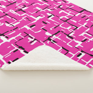 Couverture Sherpa Magenta violet rose noir blanc