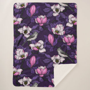 Couverture Sherpa Magnolia en floraison et tireur 4