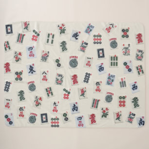 Couverture Sherpa MahJong tuiles photo sur badge arrière - plan