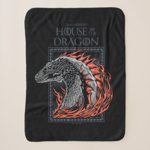Couverture Sherpa MAISON DU DRAGON   Profil de dragon en flammes
