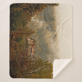 Couverture Sherpa Maison en bois de la forêt : Scène tranquille