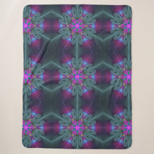 Couverture Sherpa Mandala coloré frappant art fractal kaléidoscope