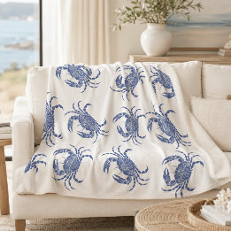 Couverture Sherpa Mandala Crabe Bleu Côtiers | Nautilus 