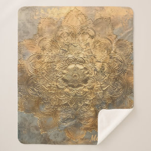 Couverture Sherpa Mandala personnalisées Embossées Élégant cadeau