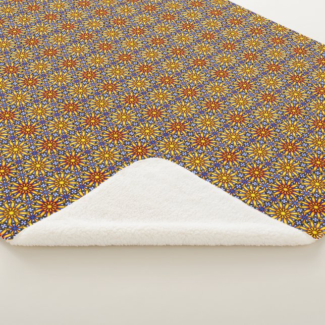 Couverture Sherpa Mandala Soleil Céleste  (3/4)