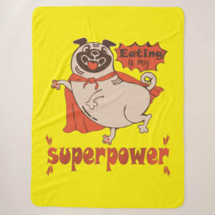 Couverture Sherpa Manger est mon super-puissance rouge carlin style