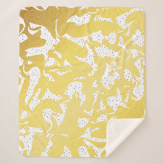 Couverture Sherpa Marbre Abstrait d'or avec Motif de points (Devant)