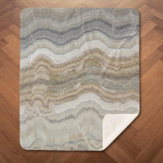 Couverture Sherpa marbre gris brun scandinave minimaliste (minimalist scandinavian granite brown grey marble sherpa blanket)