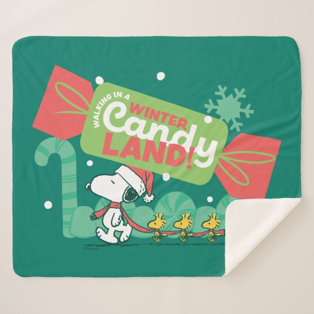 Couverture Sherpa Marcher Dans Un Pays De Bonbons D'Hiver! (Devant (Horizontal))