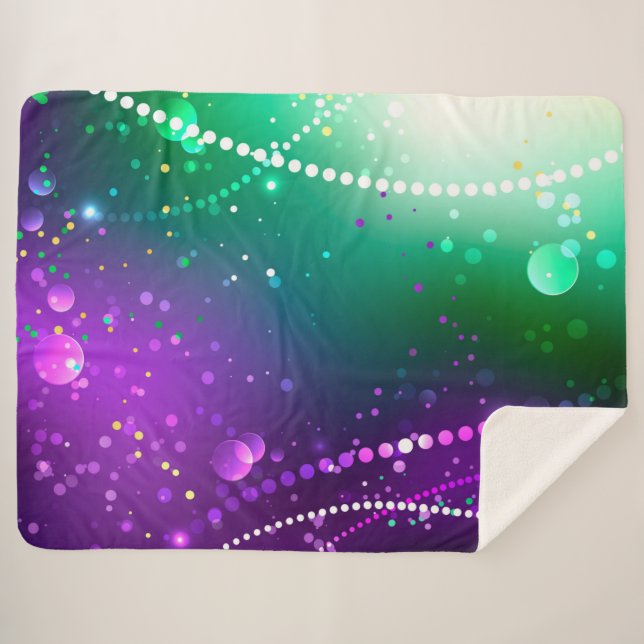 Couverture Sherpa Mardi Gras Festive Purple Background (Devant (Horizontal))