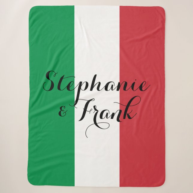 Couverture Sherpa Mariage couleur drapeau italien (Devant)