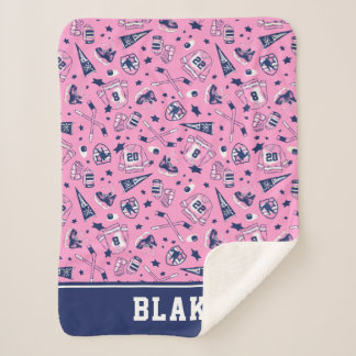 Couverture Sherpa Marine de rose de vitesse de hockey sur glace