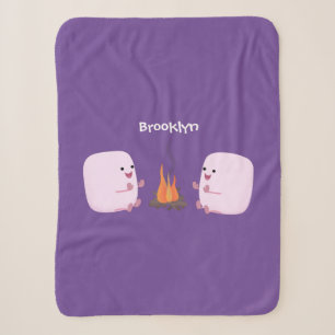 Couverture Sherpa Marshmallows mignons roses par dessin animé sur le