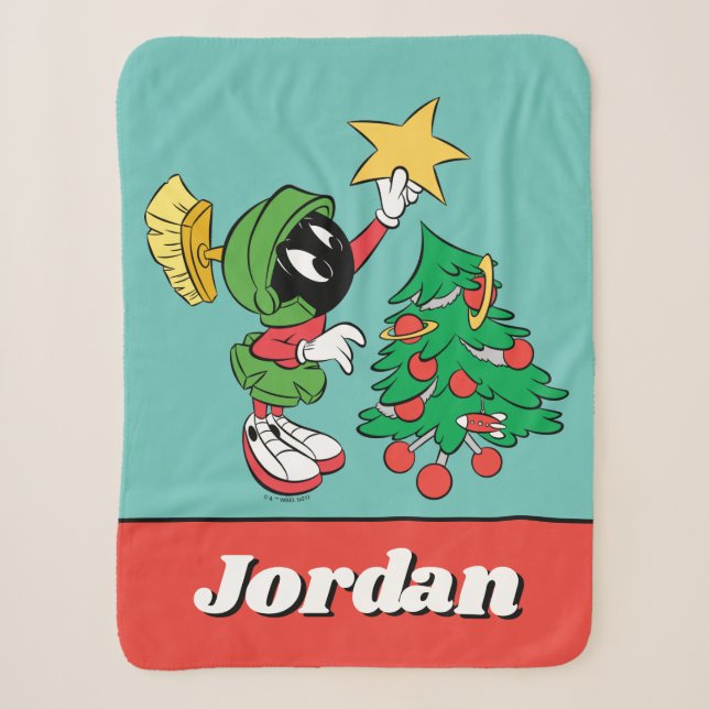 Couverture Sherpa MARVIN LE MARTIAN™ mettre l'étoile dans l'arbre (Devant)