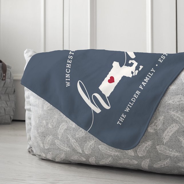 Couverture Sherpa Massachusetts Accueil État Personnalisé (Créateur téléchargé)