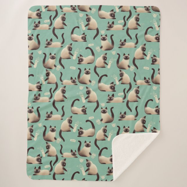 Couverture Sherpa Mauvais chats siamois frapper des trucs (Devant)