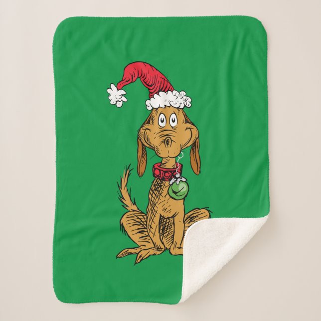 Couverture Sherpa Max the Dog in Santa Hat (Devant)