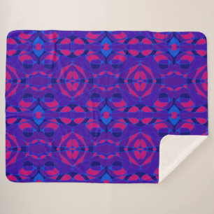 Couverture Sherpa Mazipoodé Neuro Art rose orange violet