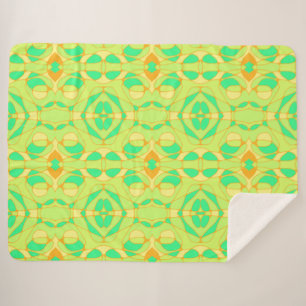 Couverture Sherpa Mazipoodles Neuro Art Vert Jaune Orange