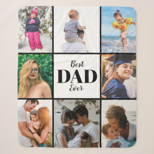 Couverture Sherpa Meilleur papa Jamais Fête des pères photo de famil