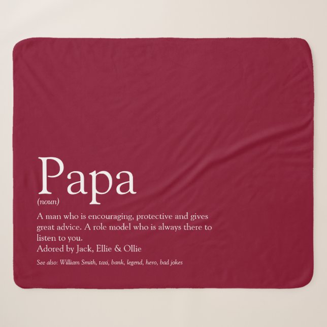 Couverture Sherpa Meilleur papa papa papa papa papa Père Définition  (Devant (Horizontal))