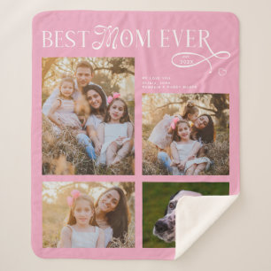 Couverture Sherpa Meilleure Maman Pour Toujours 4 Photos Cœur Cadeau