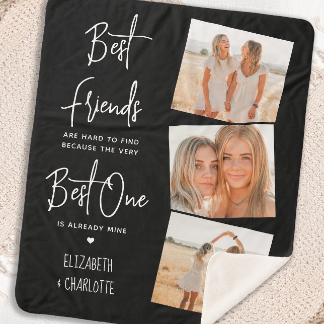 Couverture Sherpa Meilleurs Amis 3 Photo Amitié personnalisée (Créateur téléchargé)