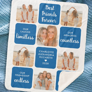 Couverture Sherpa Meilleurs Amis Pour Toujours Collage Photo Personn