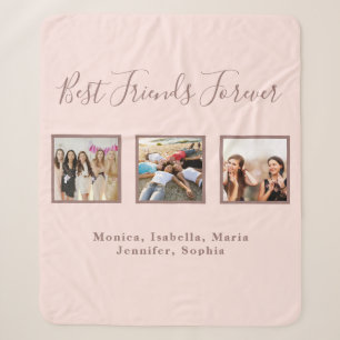 Couverture Sherpa Meilleurs amis rose or blush photo