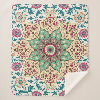 Couverture Sherpa Mélange de médaillon : Multicolor de style turc
