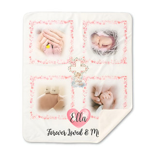 Couverture Sherpa Memorial Girl Baby Loss Photo Blanket Cadeau