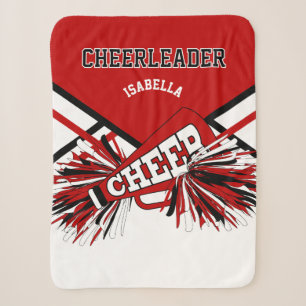 Couverture Sherpa Menagère de pom-pom girls 📣 Rouge, Blanc & Noir