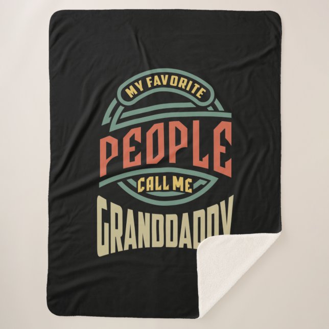 Couverture Sherpa Mens Mes Gens Favoris M'Appelent Granddaddy Cadeau (Devant)