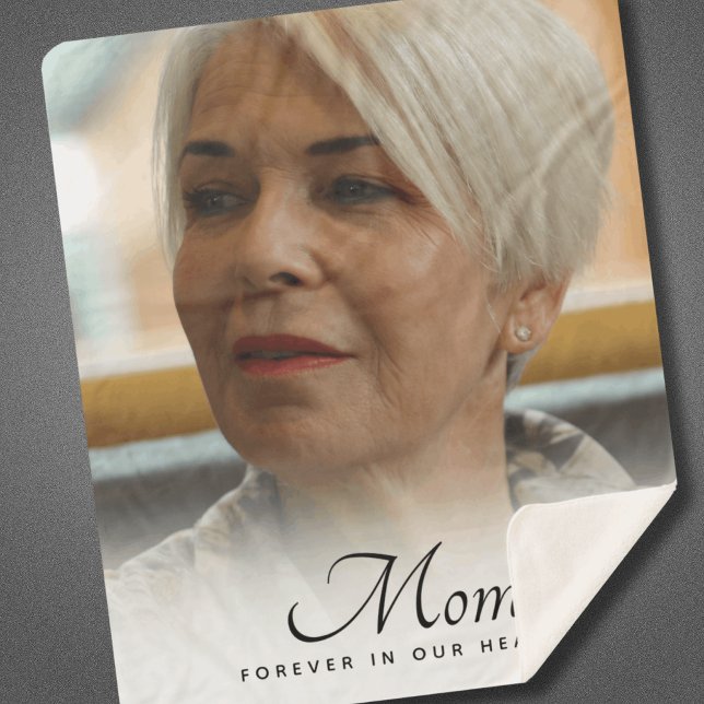 Couverture Sherpa Mère Photo Hommage commémoratif Souvenir (Mom Photo Memorial Blanket)