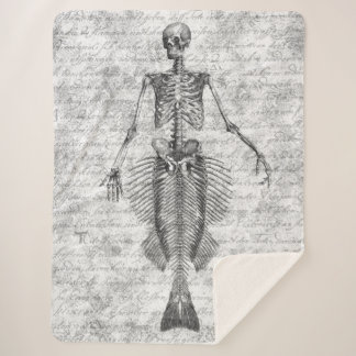 Couverture Sherpa Mermaid Skeleton White BG