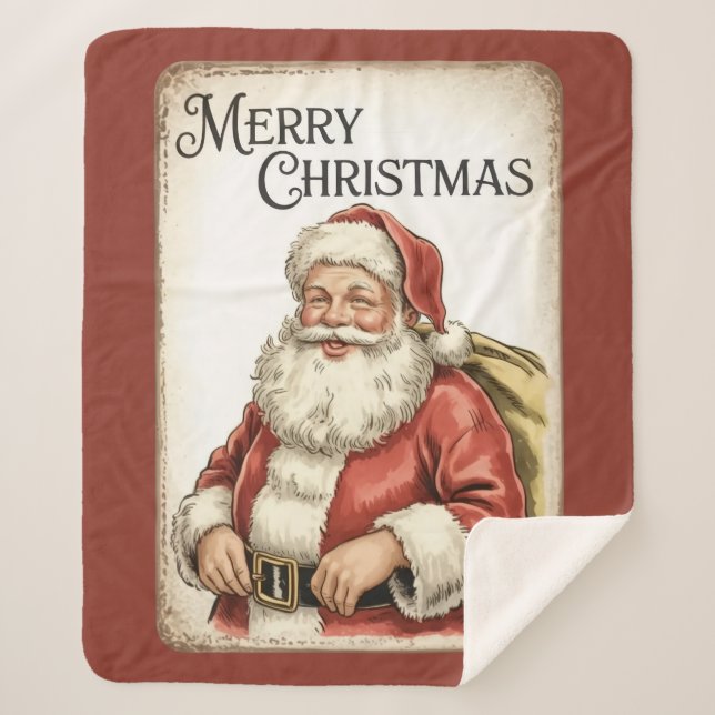Couverture Sherpa Merry Christmas Santa Sherpa Blanket (Devant)