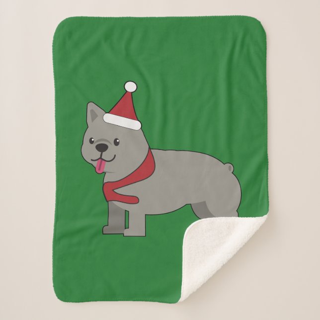 Couverture Sherpa Merry Frenchie (Devant)