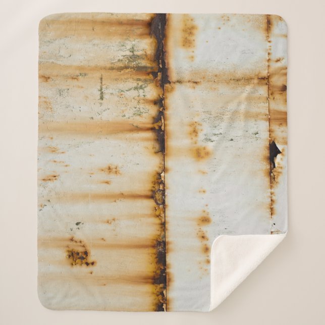Couverture Sherpa Métal blanc rouillé : surface texturée (Devant)