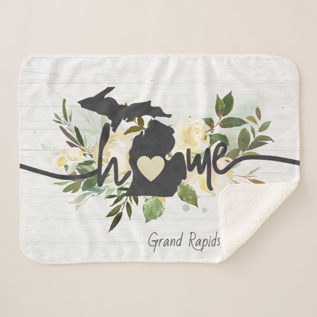 Couverture Sherpa Michigan State Personnalisé Votre Maison Ville Rus (Devant (Horizontal))