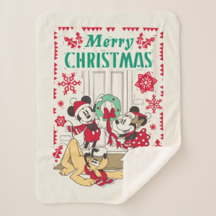 Couverture Sherpa Mickey et amis vintages   Joyeux Noël