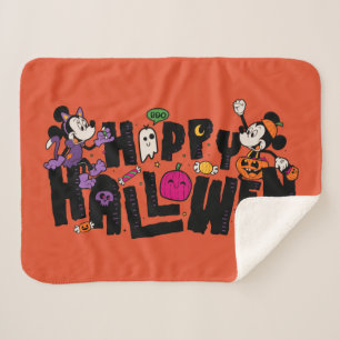 Couverture Sherpa Mickey et Minnie - Bonne Halloween