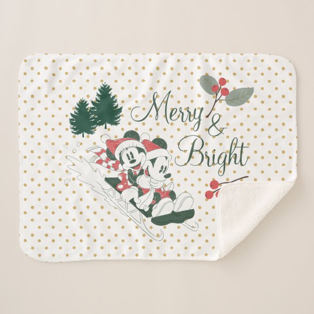 Couverture Sherpa Mickey et Minnie| Joyeux et lumineux (Devant (Horizontal))