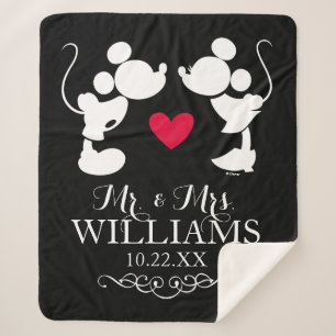 Couverture Sherpa Mickey et Minnie Mariage Silhouette