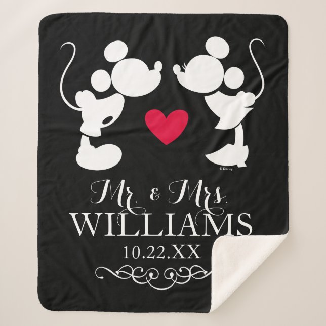 Couverture Sherpa Mickey et Minnie Mariage | Silhouette (Devant)