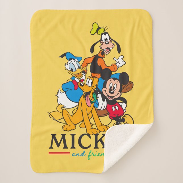 Couverture Sherpa Mickey & Friends Équipe Vintage Graphique (Devant)