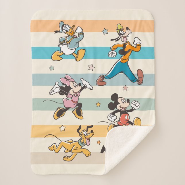 Couverture Sherpa Mickey & Friends Graphisme Rétro Stars and Stripes (Devant)