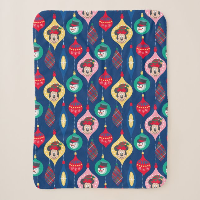 Couverture Sherpa Mickey & Friends | Motif de l'ornement de Noël (Devant)