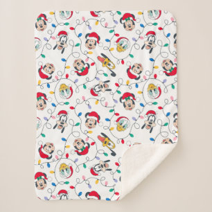 Couverture Sherpa Mickey & Friends Motif des lumières de Noël