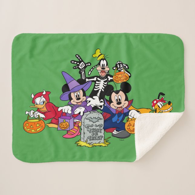 Couverture Sherpa Mickey Halloween amusant avec les amis (Devant (Horizontal))