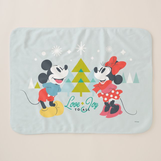 Couverture Sherpa Mickey & Minnie | Amour & Joie À Tous (Devant (Horizontal))